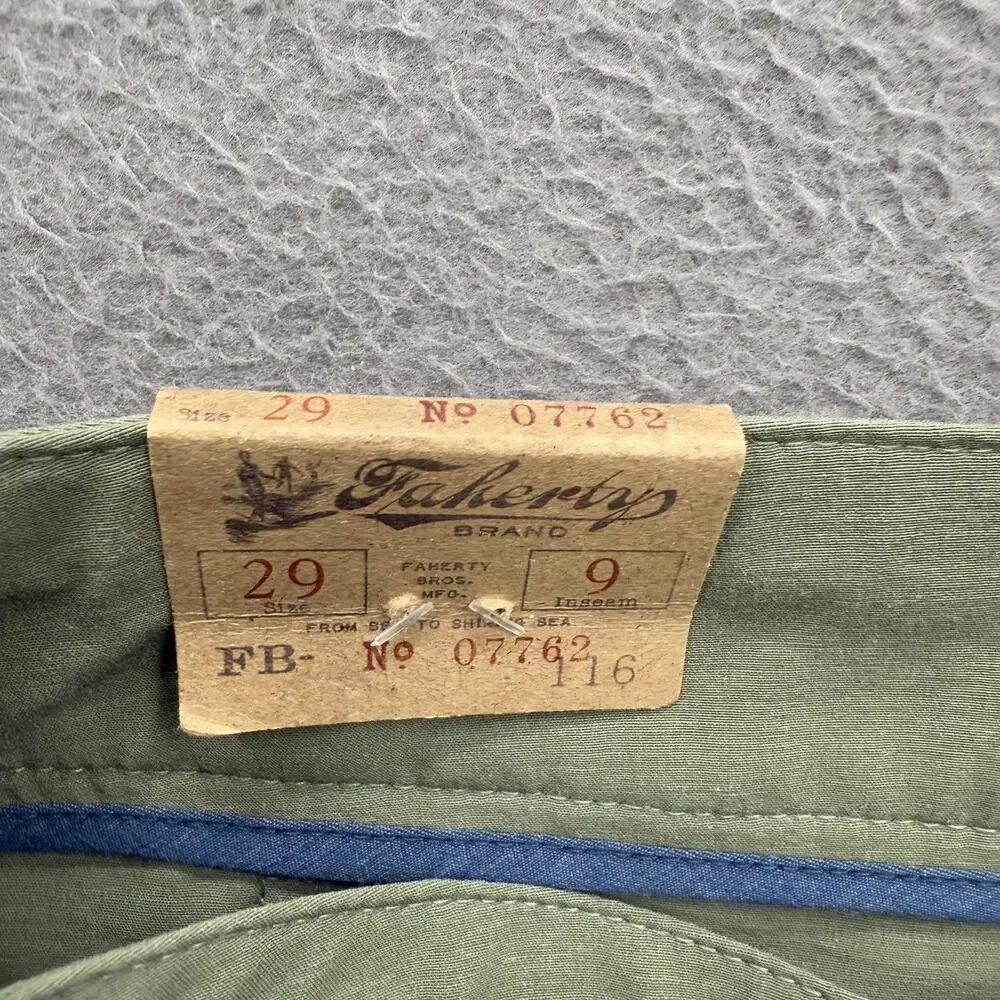 Faherty Shorts Mens 29 Sage Green All Day Hybrid Stretch Drawstring Chino Casual